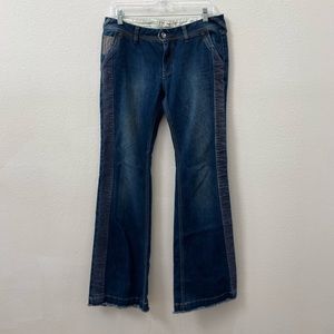 FREE PEOPLE flare leg corduroy side stripe low rise jean